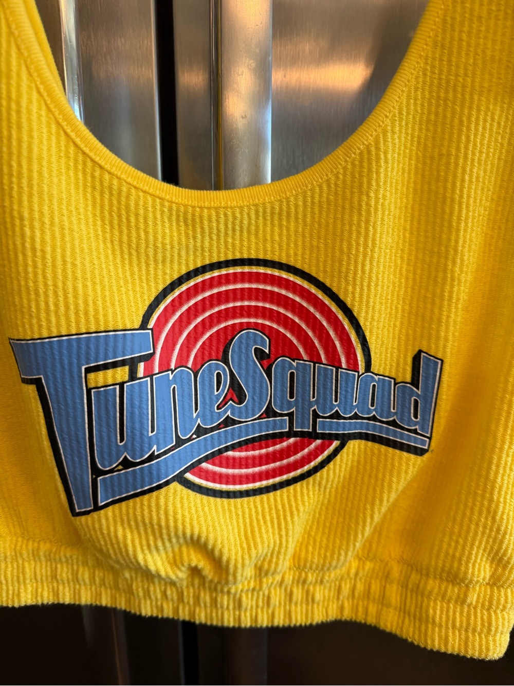 Tune Squad Yellow Ribbed Cropped Tank - Picture 5 of 7